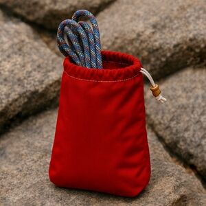 REI Small Nylon Stuff Sack Red Travel Drawstring Container Vintage Retro 7x9